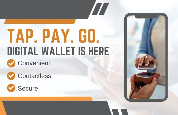 Digital Wallet Is Here - phone tapping credit card machine