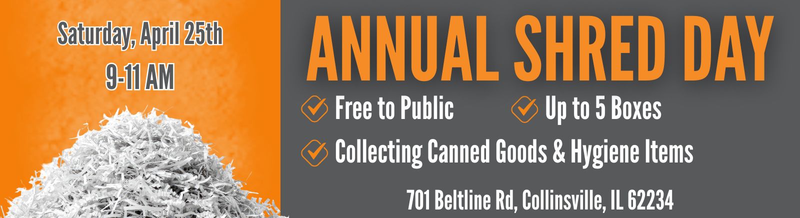 Shred Day April 26th 9-11am