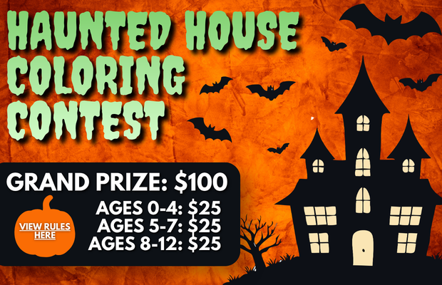 Haunted House Coloring Contest Information - $100 Grand Prize